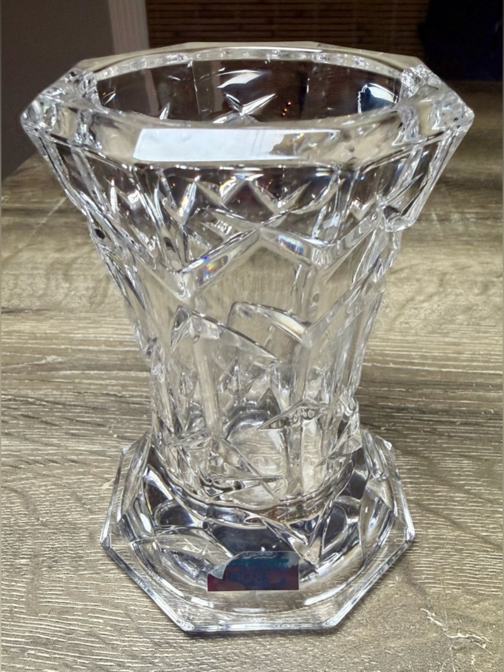 Marquis by Waterford Lead Crystal Vase Brookside Wedge Cut 6” Flower Vase Heavy